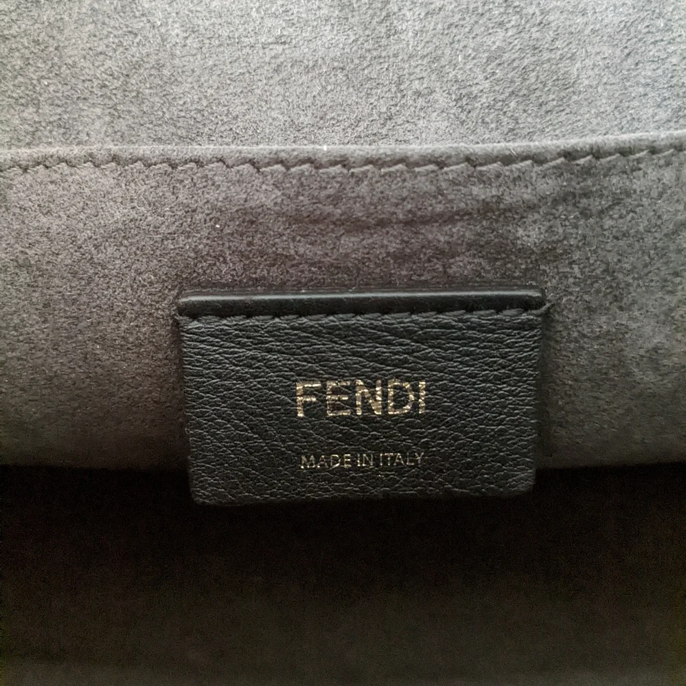 Fendi Kan I Bag Embroidered Studded Leather Bag